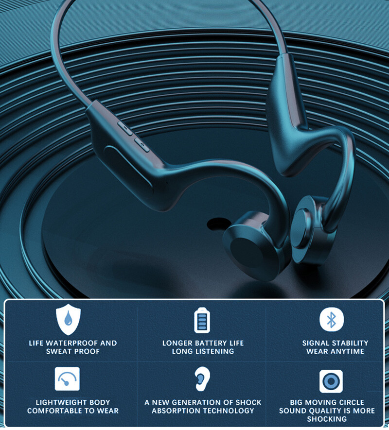 Ear-Hook Comfortable Wireless Bluetooth Headset Stereo Headphone Bone Conduction