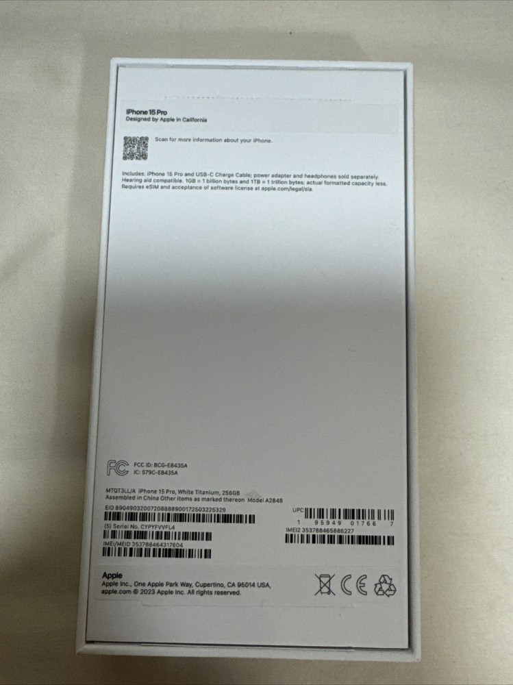 iPhone 15 Pro Box Only