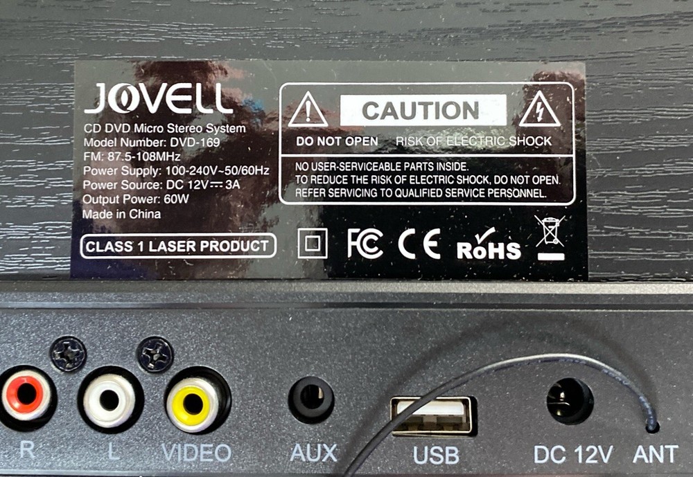 JOVELL Home CD/DVD Micro Stereo System Remote Control Adapter /AL