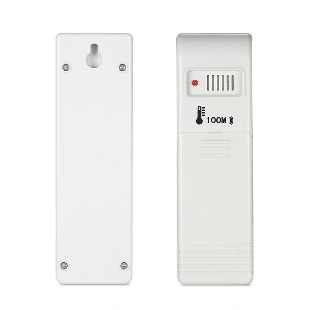 Digital Thermometer Clock Temperature Wireless Transmitter Meter In / Outdoor US