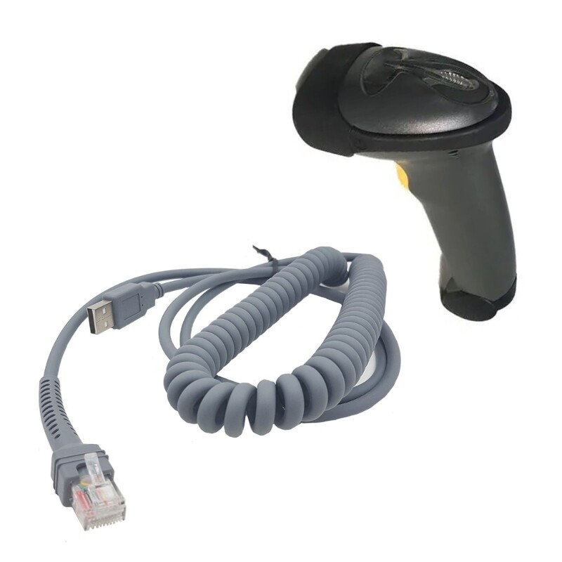 9ft Coiled USB Cable for Symbol LS2208AP LS1203 LS4208 LS4278 Barcode Scanner
