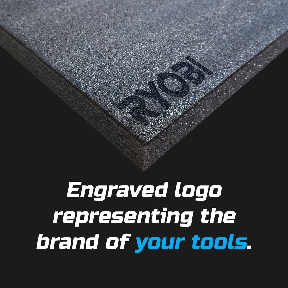 RYOBI DARK shadow foam tool tray insert storage organizer toolbox tool kit set