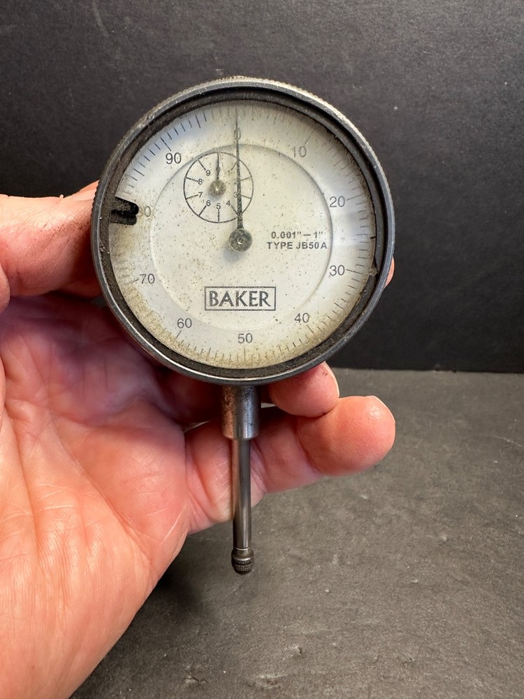 Baker Type JB50A, 2.5”Dial Indicator 1" Range, 0.001" Graduation, Lug Mount Incl