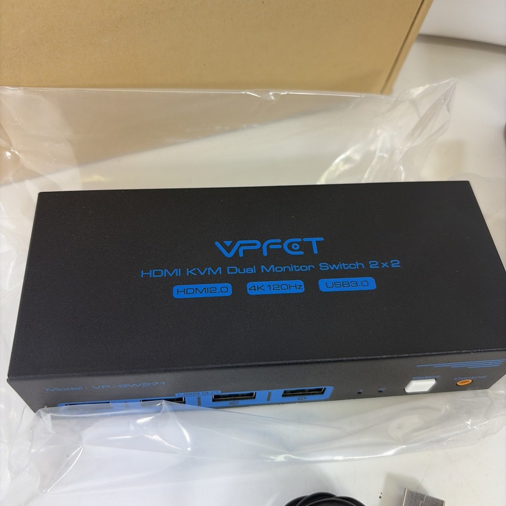 4K120Hz HDMI KVM Switch 2 Monitors 2 Computers 8K USB 3.0