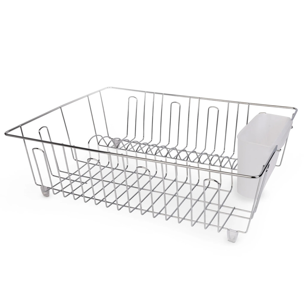 Wire Dish Drainer Drying Rack Plates Drain Rack for Draining Water Black/Chrome