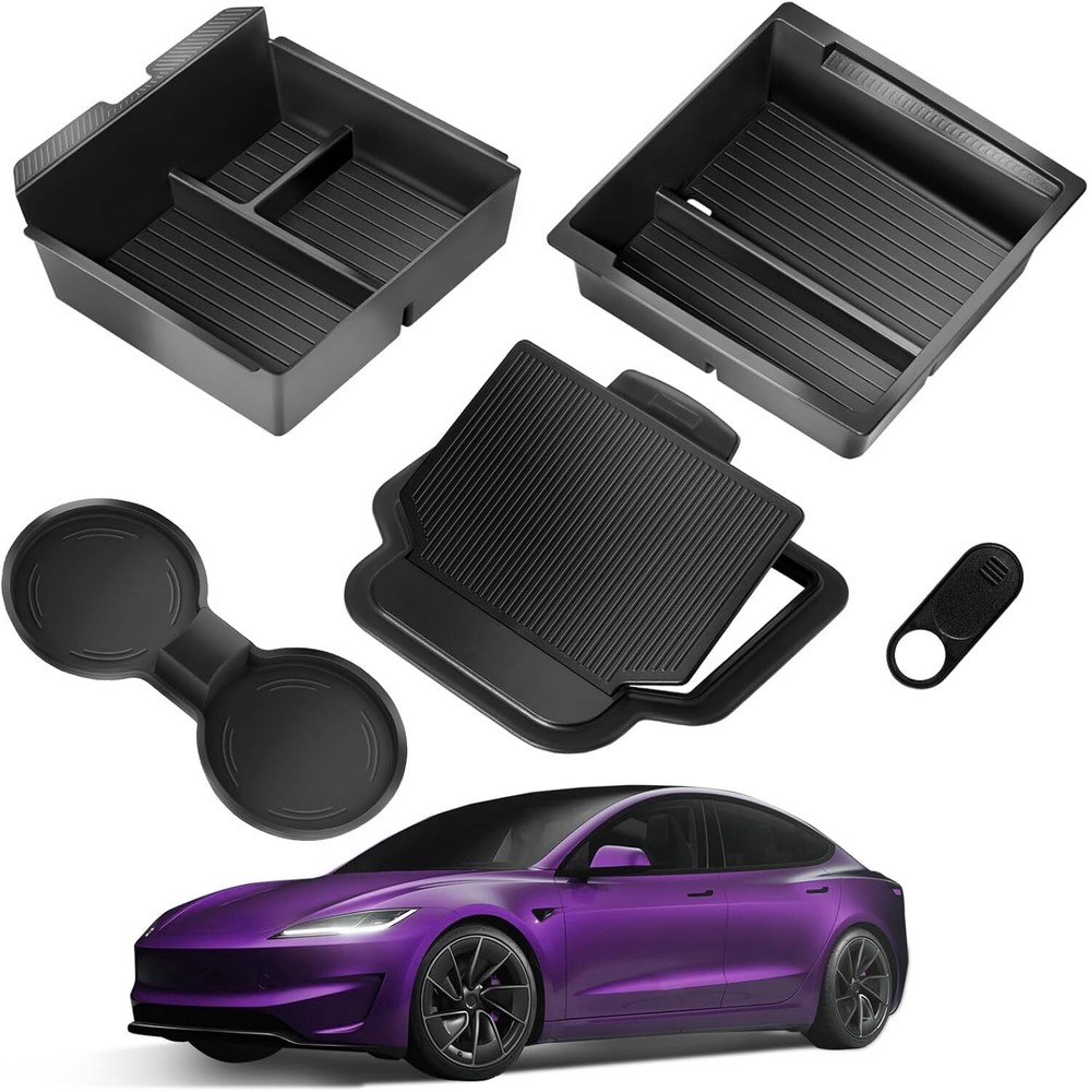 2025 Upgraded Center Console Storage Tray Accessory for Tesla Model 3