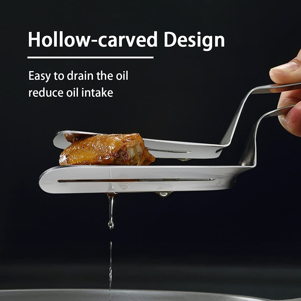 Stainless Steel Steak Clamp Food Clip Tongs Bread Meat BBQ Kitchen Cooking Tool