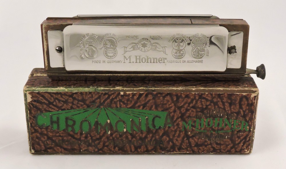M. HOHNER German Harmonica "The Chromonica" Chromatic Case 1930's