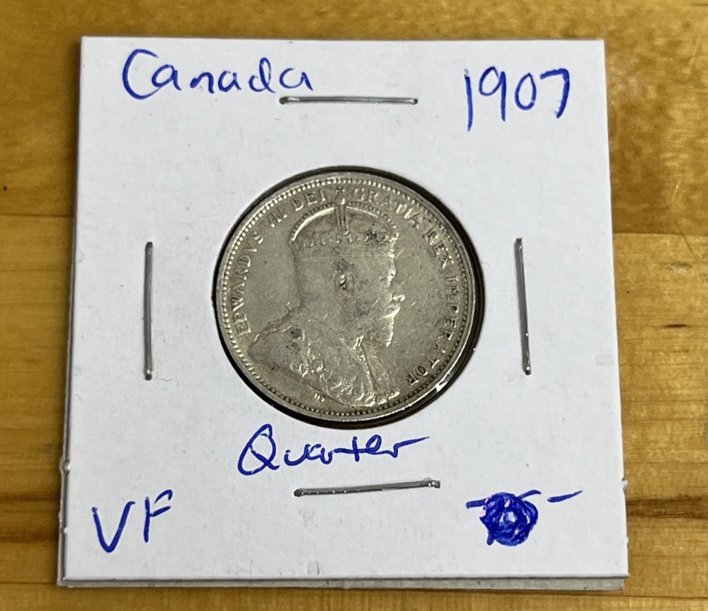 1907 Canada 25 Cents Silver Coin
