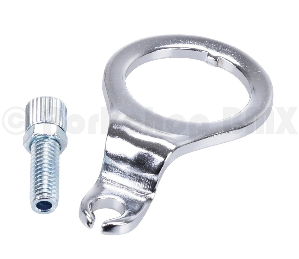 Dia-Compe 1255 bicycle front cable hanger stop for 1" threaded fork CHROME