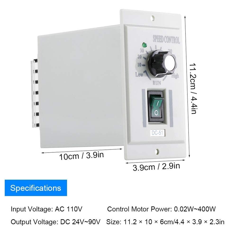 400W DC Motor Speed Controller, AC 110V Input, DC 24V-90V Output, DC-51, PMDC