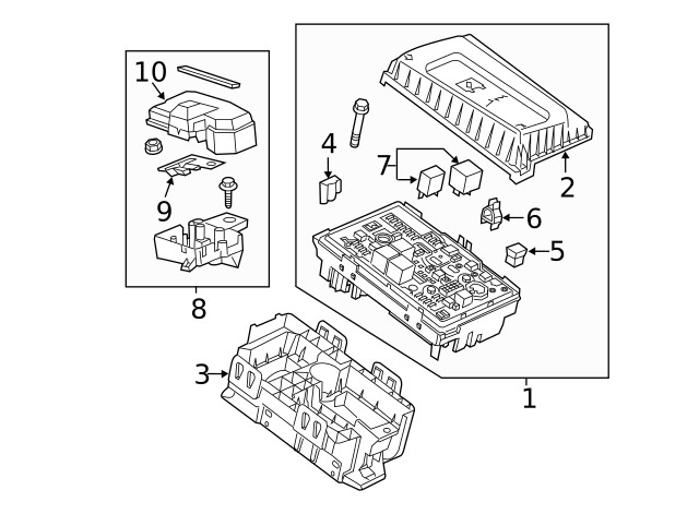 Genuine GM Front Compartment Fuse Block 22753454