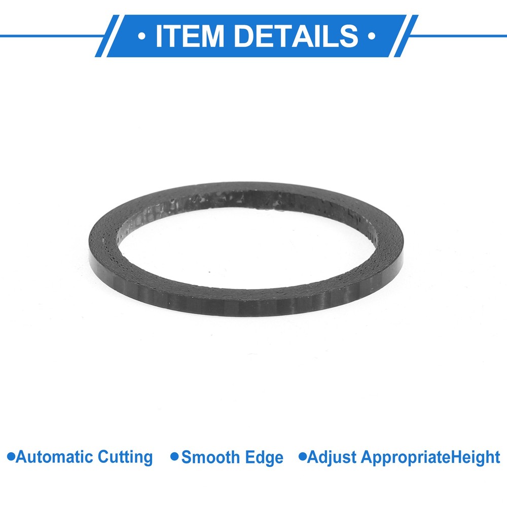 Handlebar Spacers 2mm 28.6mm 1-1/8" Black 2pcs