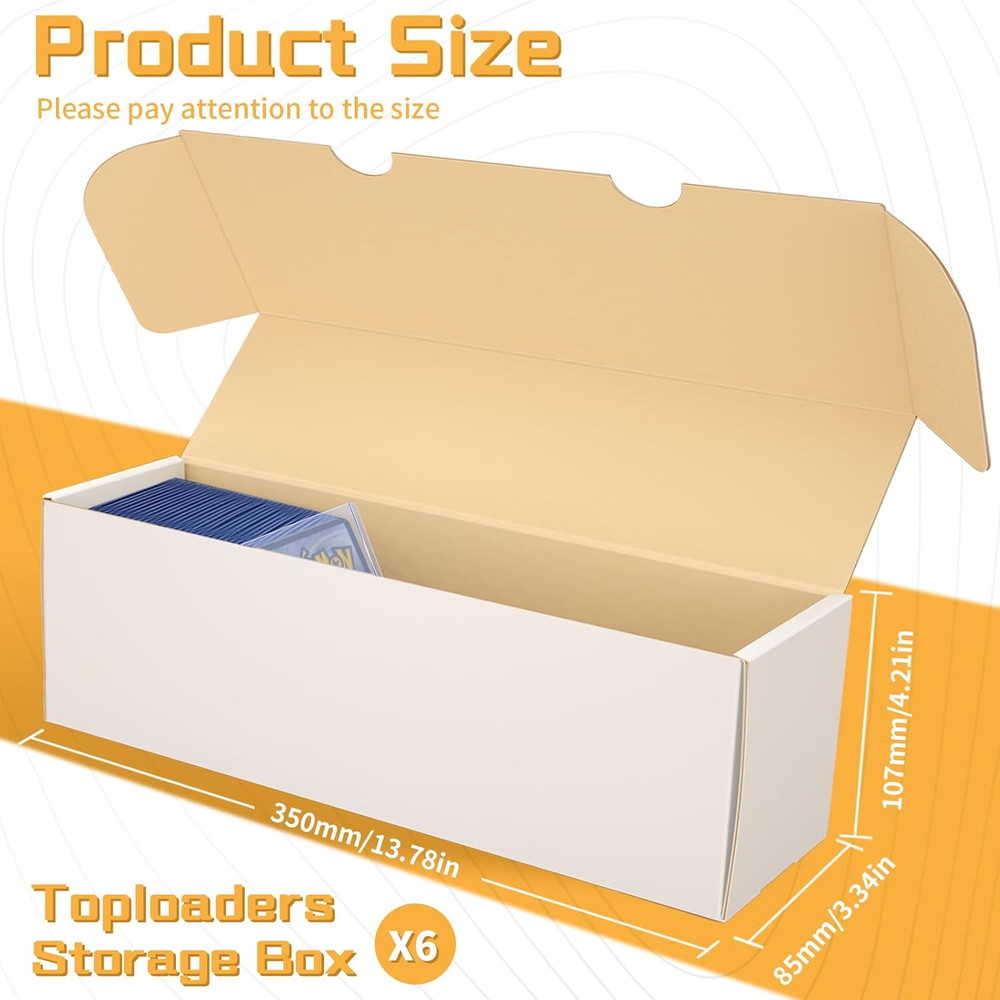 Trading Card Storage Box for Toploader,Baseball Card Storage Box, 6 Pack