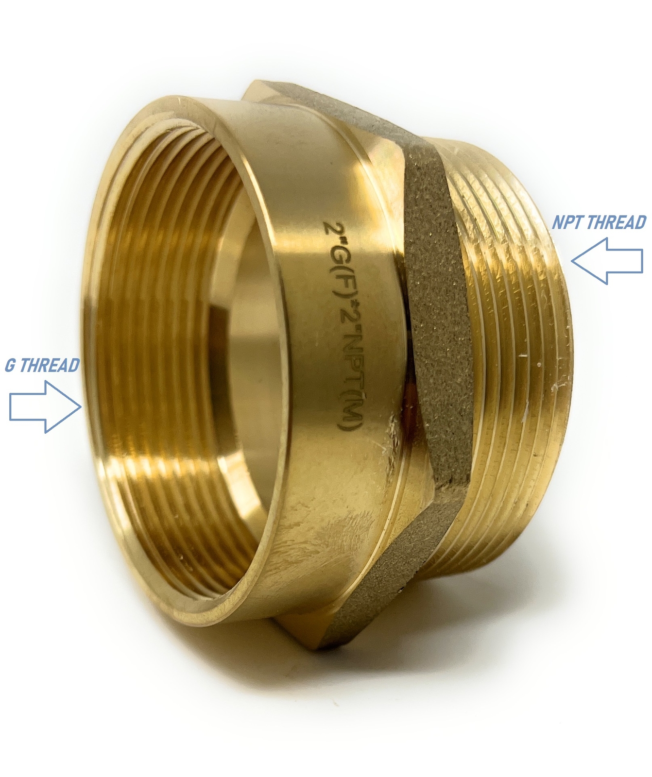 G Thread (Metric BSPP) Female to NPT Male Adapter - Lead-Free (2" x 2")