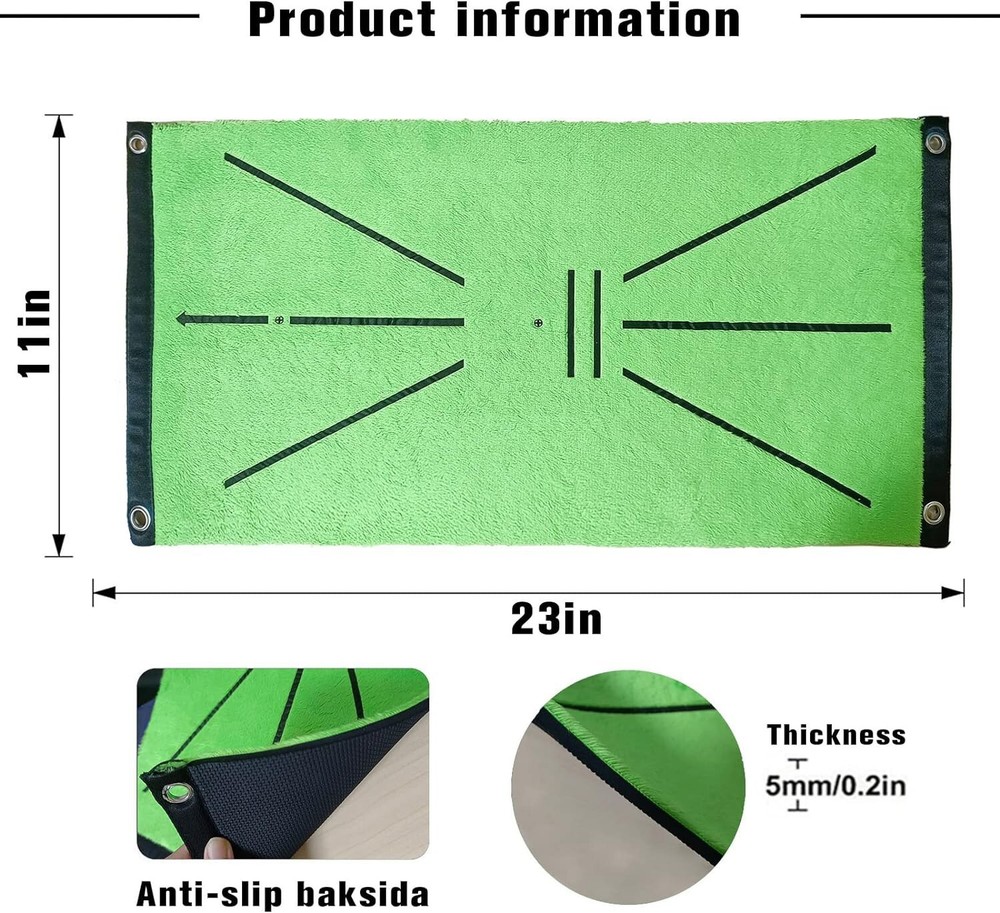 Golf Training Mat for Swing Detection Batting Divot Golf Hitting Practice Mat