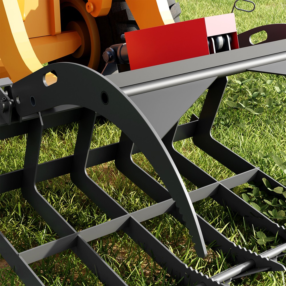 Tractor Skid Steer Attachment - 48" Root Rake Grapple Bucket - Free Ship