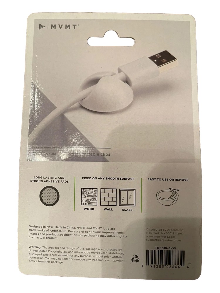 MVMT (3) Pack Clip On Cable Organizers