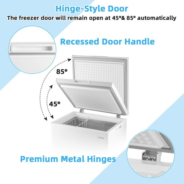 3.5 Cu.ft Deep and Compact Chest Freezer Storage with Removable Storage Basket