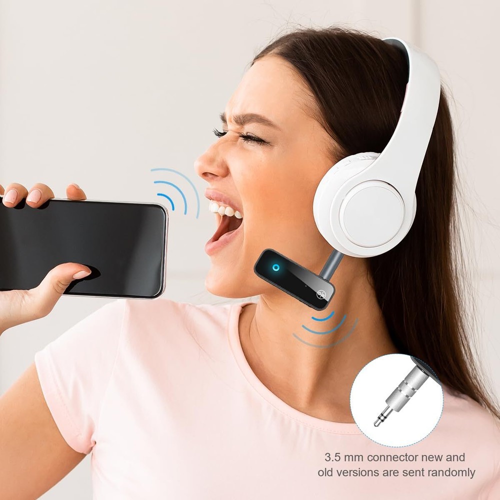 Aux Bluetooth Adapter for Car 2 in 1 with Display Bluetooth 5.0 Receiver