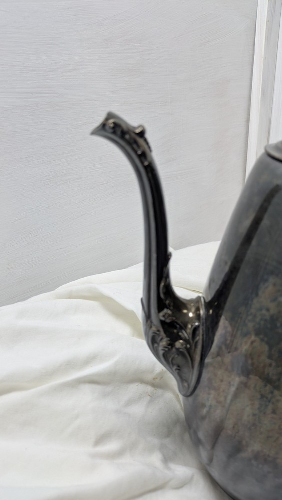 Wm ROGERS SILVER PLATE COFFEE POT SPRING FLOWERS #101