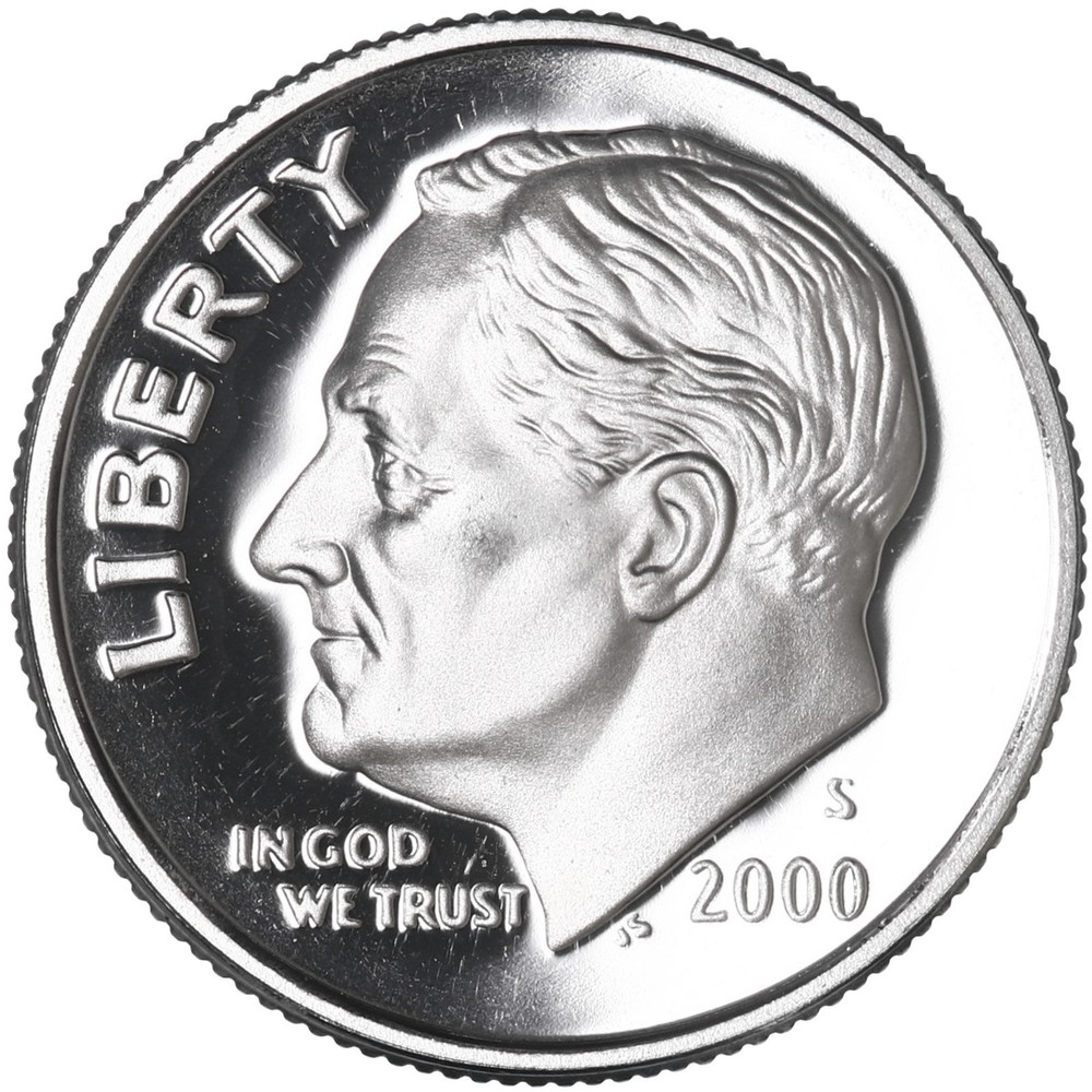 2000 S Roosevelt Dime Gem DCam Proof CN-Clad