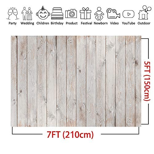 Vinyl Gray Wood Backdrop for Photography Rustic Natural Wooden Floor 7x5ft