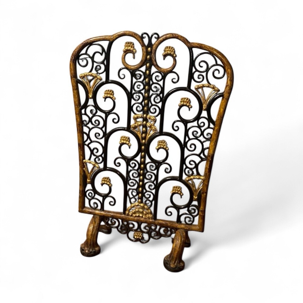 Unique & Different Scroll Fireplace Screen Stand “For Decorative Purposes Only”