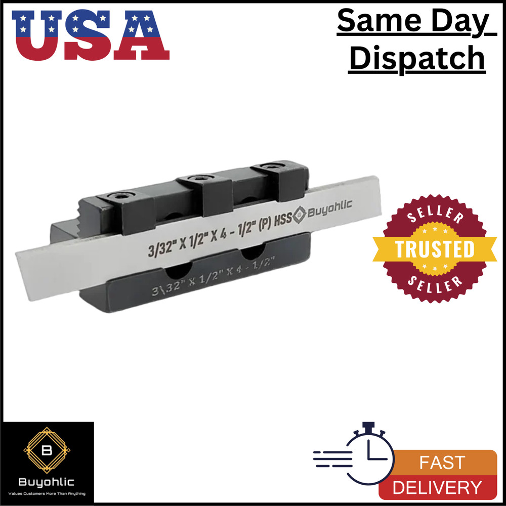 Adjustable T-Parting & Cut Off Tool Holder with Blade for Lathe Machine