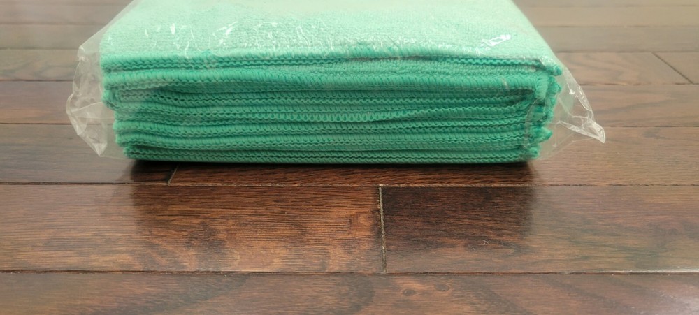 Microfiber Technologies Microfiber Cleaning Cloths, 16" x 16", Green, 12-Pack -