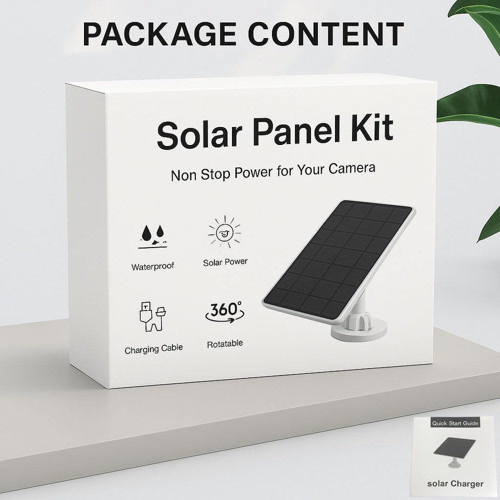 Solar Panel for Simplisafe Outdoor Camera Series 2 Wireless and Wired IP65 Setup