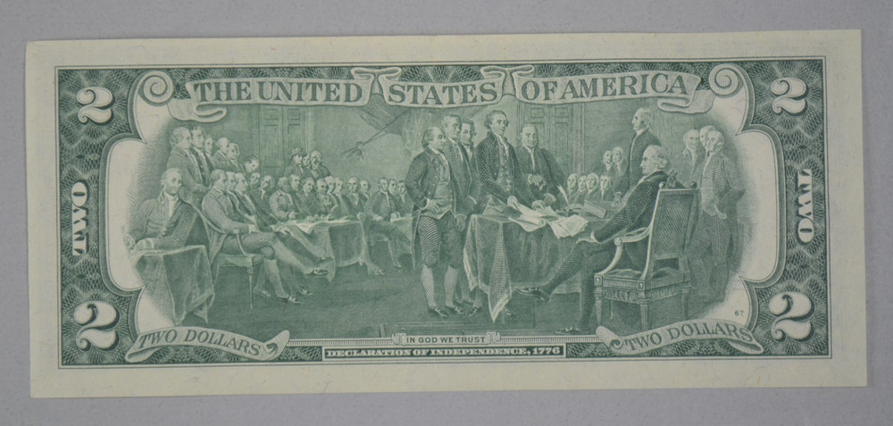 1976 $2 Federal Reserve Note AU/Unc - Misaligned Face Printing - Error Note