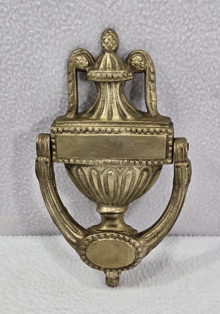 Vintage Solid Brass Virginia Style Blank Monogram Space Door Knocker