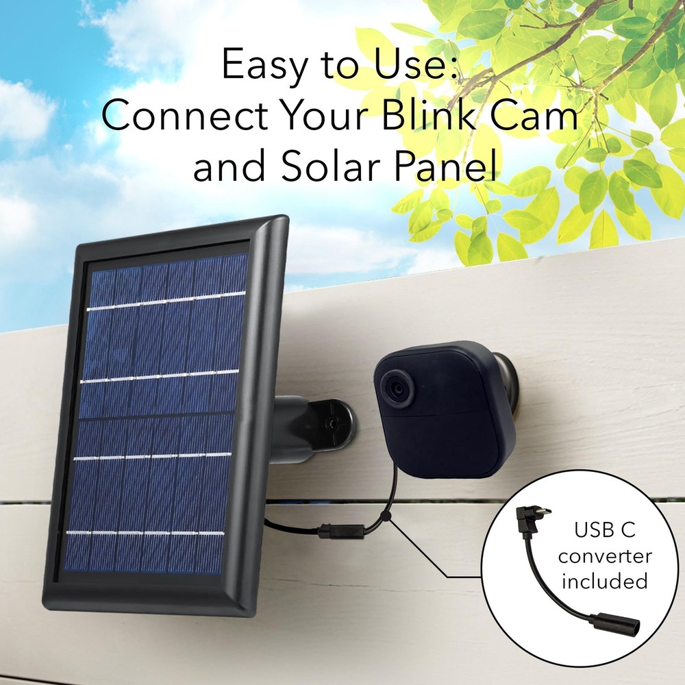 Wasserstein Solar Panel with Internal Battery - Compatible with Blink Outdoor...