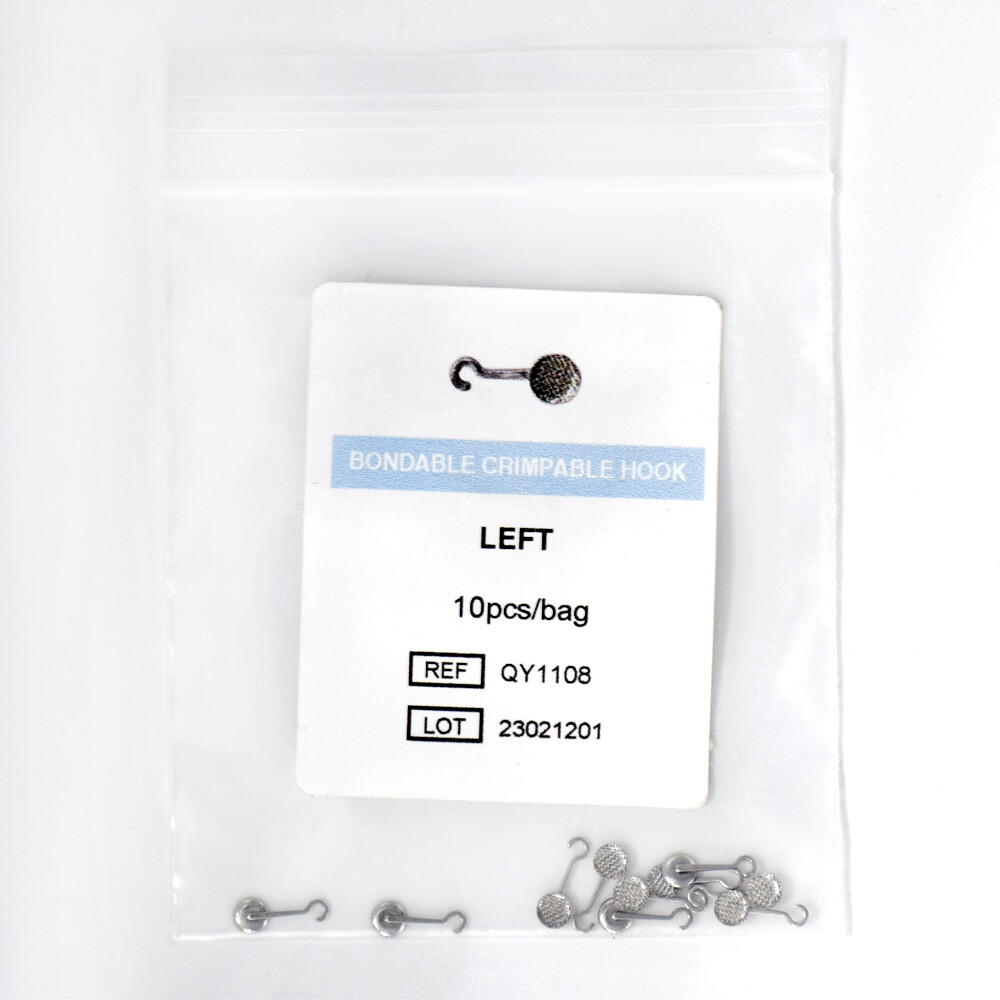 Dental Orthodontic Crimpable Hook Sliding Adhesive Traction Button Left+Right