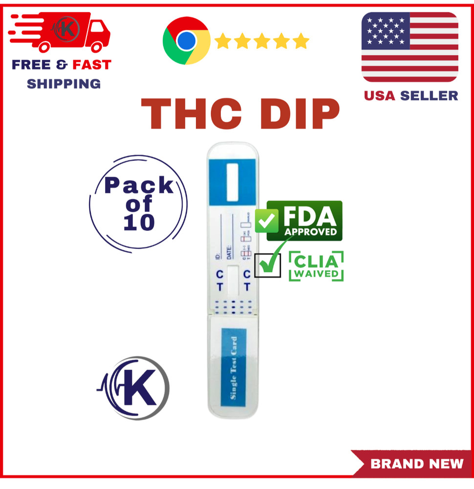 (10 Pack) 1 Panel Dip Instant Drug Test THC (CLIA & FDA)