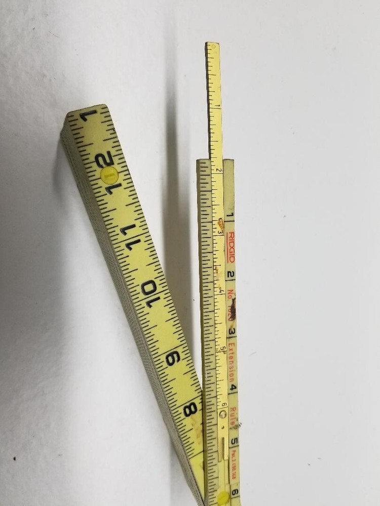 RIGID No. 1620 EXTENSION RULE SWISS MADE 72'' folding solid joints exc