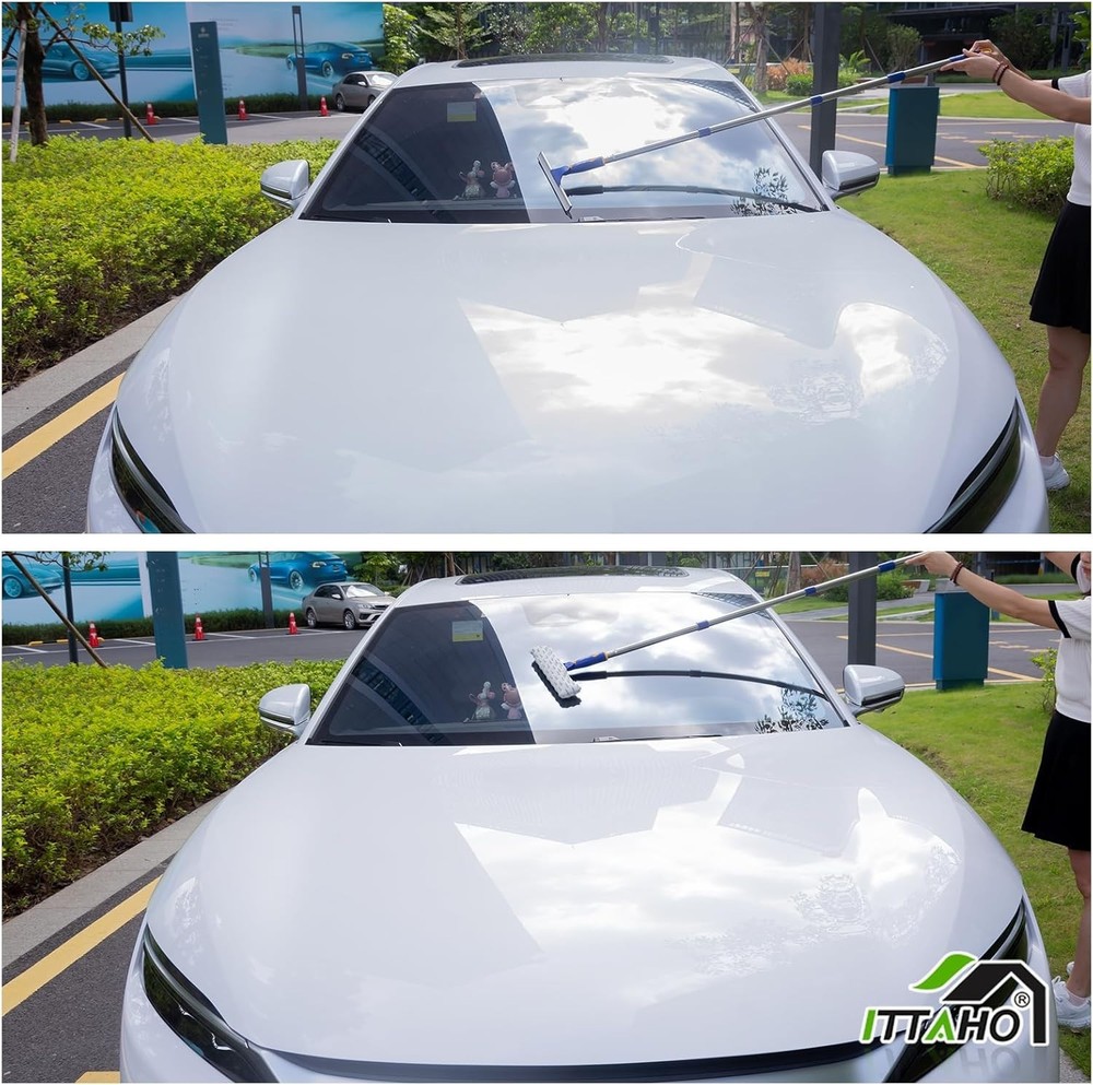 12" Squeegee with 11" Microfiber Scrubber & 53" Stainless Pole - All-Purpose Kit