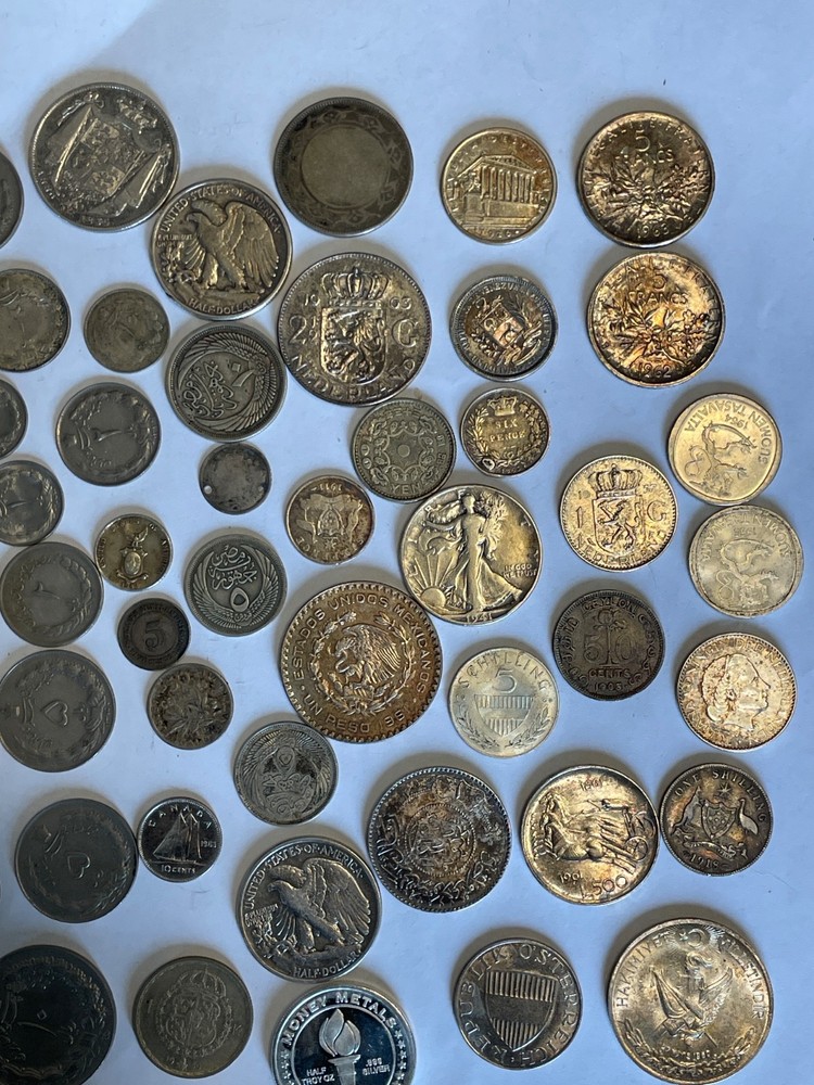 silver coins from around the world