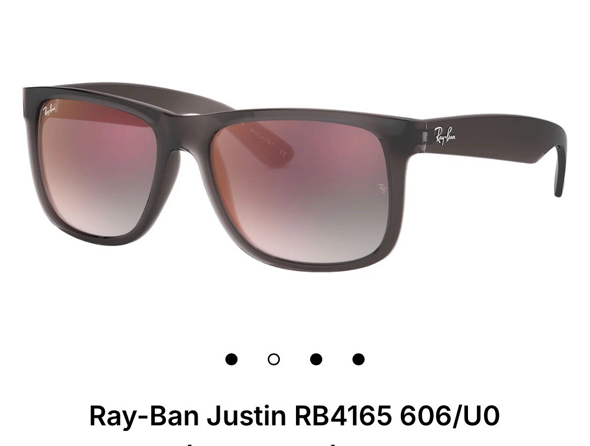 LENSES ONLY!! for Ray Ban Justin RB4165. Grey Gradient Mirror Red, Eye Size 51.