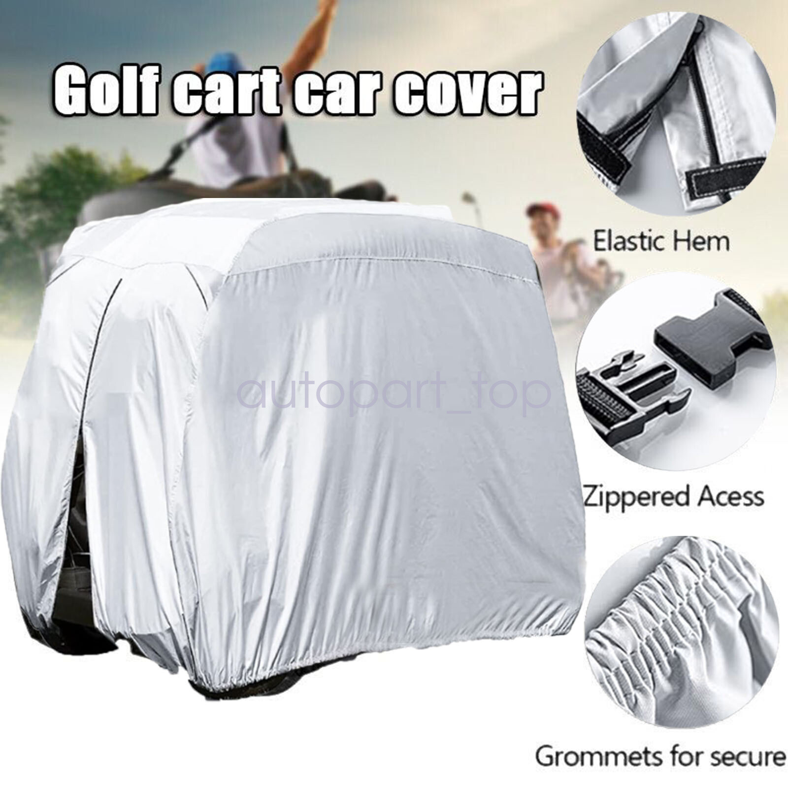 UV Prevent Dustproof Waterproof cloth Golf Cart Cover For EZGo Club Car Yamaha