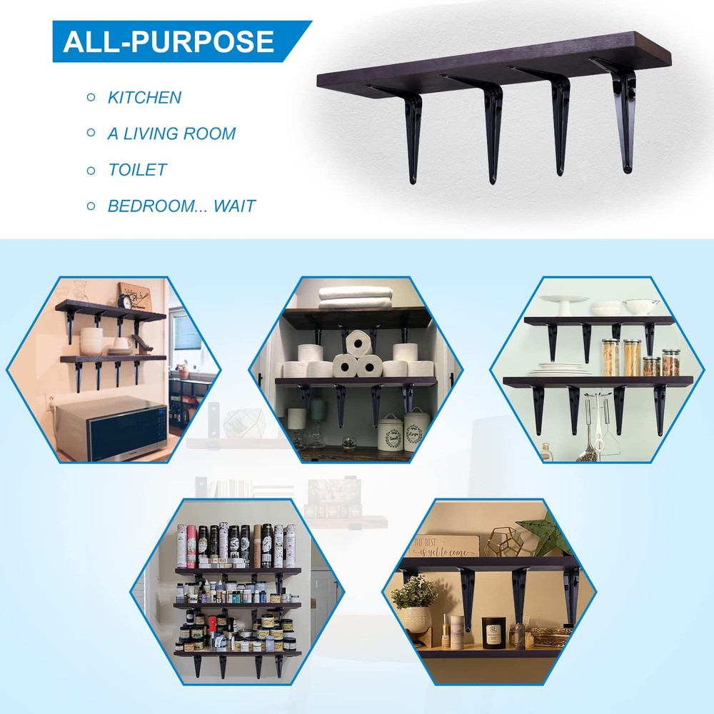 14 Pack Shelf Bracket 8 Inch Heavy Duty Shelf bracketsFloating shelf bracket ...