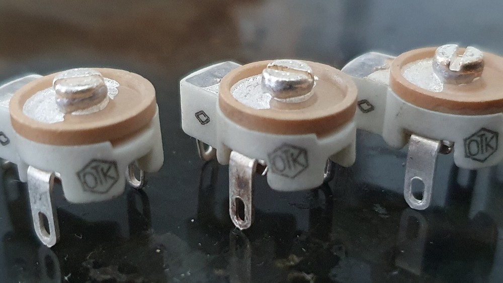 Variable Ceramic Capacitor 4-15pF 500V Silver Plated USSR Lot 10pcs+