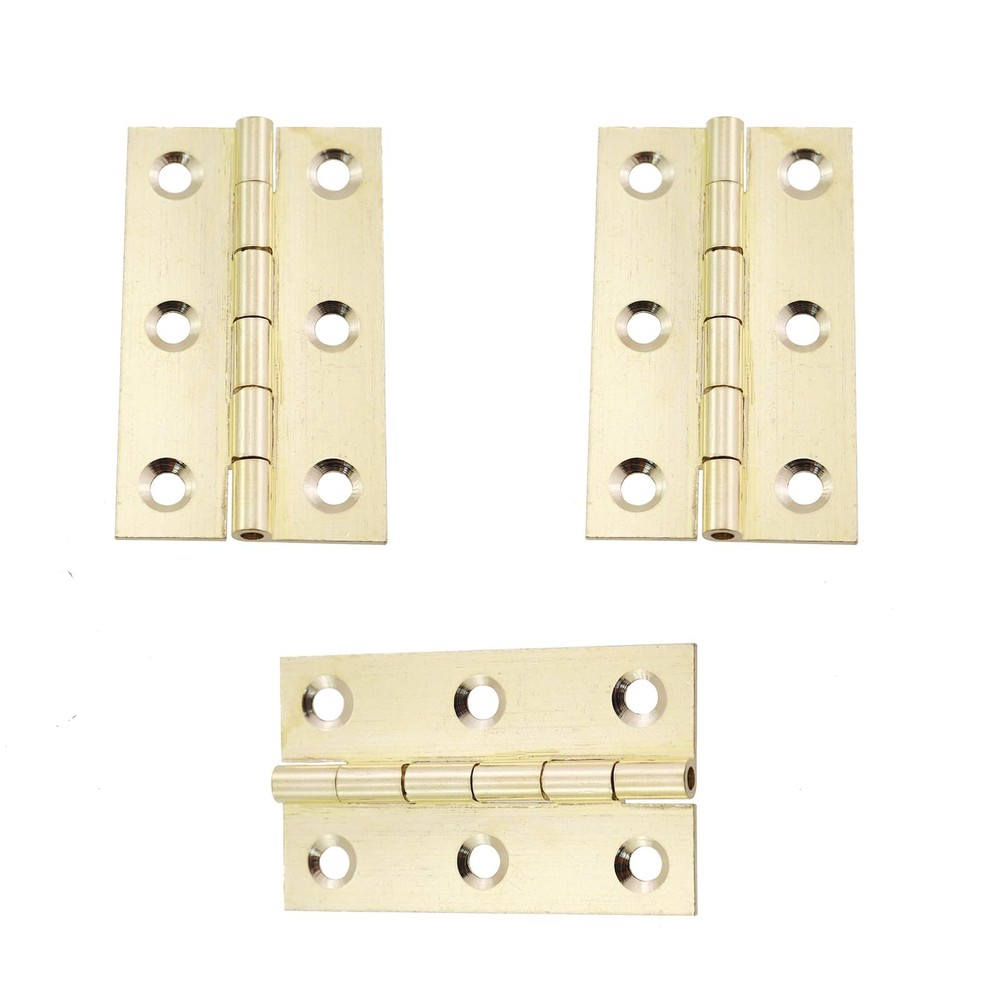 2PCS 2mm Thick Solid Brass Butt Hinge Round Corner Mortise Hinge Cabinet Door...