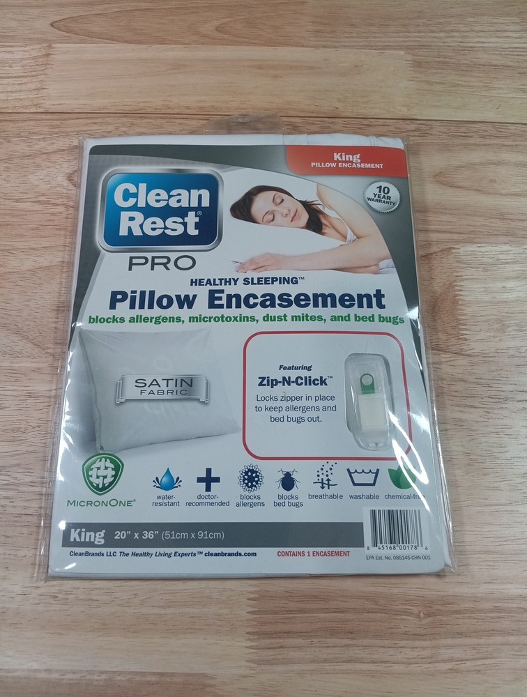 King Size Clean Rest Pro Pillow Encasement Ultimate Defense Against Allergens