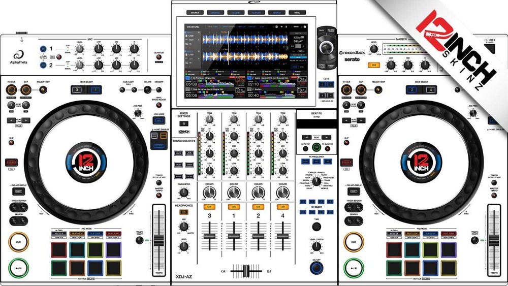 AlphaTheta XDJ-AZ Skin - White Black