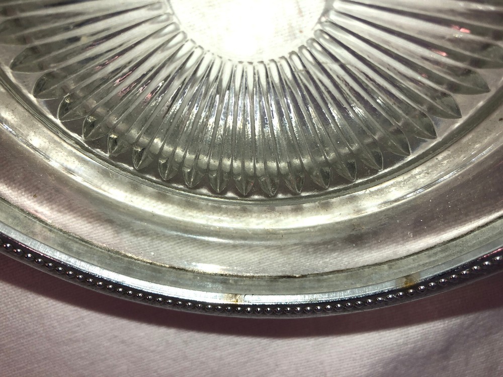 Crystal And Silver Large Coaster Mint