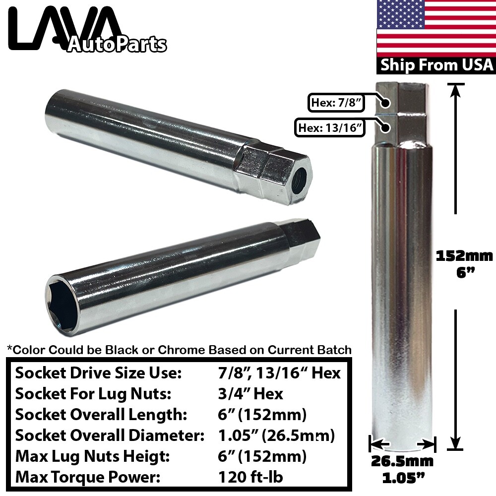 24x 6" Red 14x1.5 Spike Lug Nut Fit Chevy Silverado1500 Tahoe Suburban Traverse