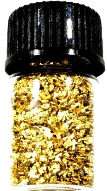 1.000 GRAMS ALASKAN YUKON BC NATURAL PURE GOLD NUGGETS MESH #30 W BOTTLE (#B300)
