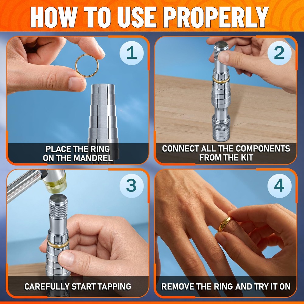 Ring Stretcher Tool Kit for Sizes 6-10 – Expander Metallic